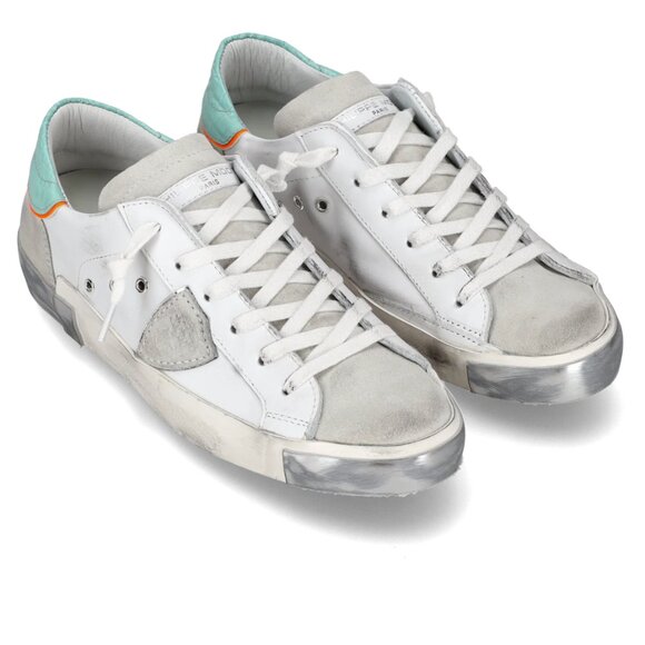 NWT Philippe Model PRSX Low Veau Croco in White and Aquamarine - Size 40 - Picture 3 of 17